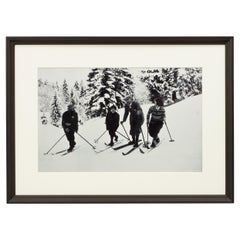 Fotografia in stile vintage, fotografia di sci alpino incorniciata, Bend Zie Knees