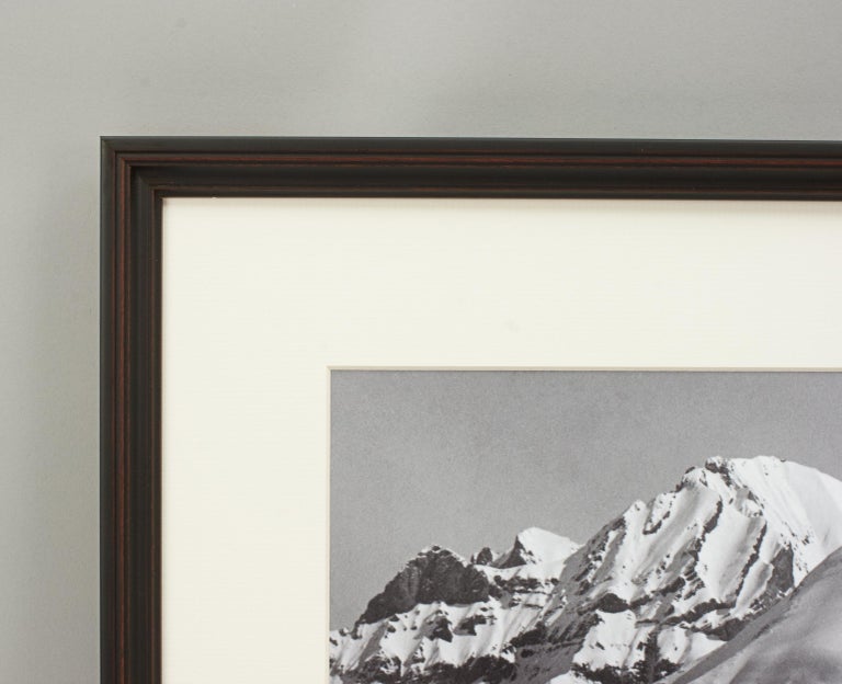 Wood Vintage Style Photography, Framed Alpine Ski Photograph, Opps For Sale