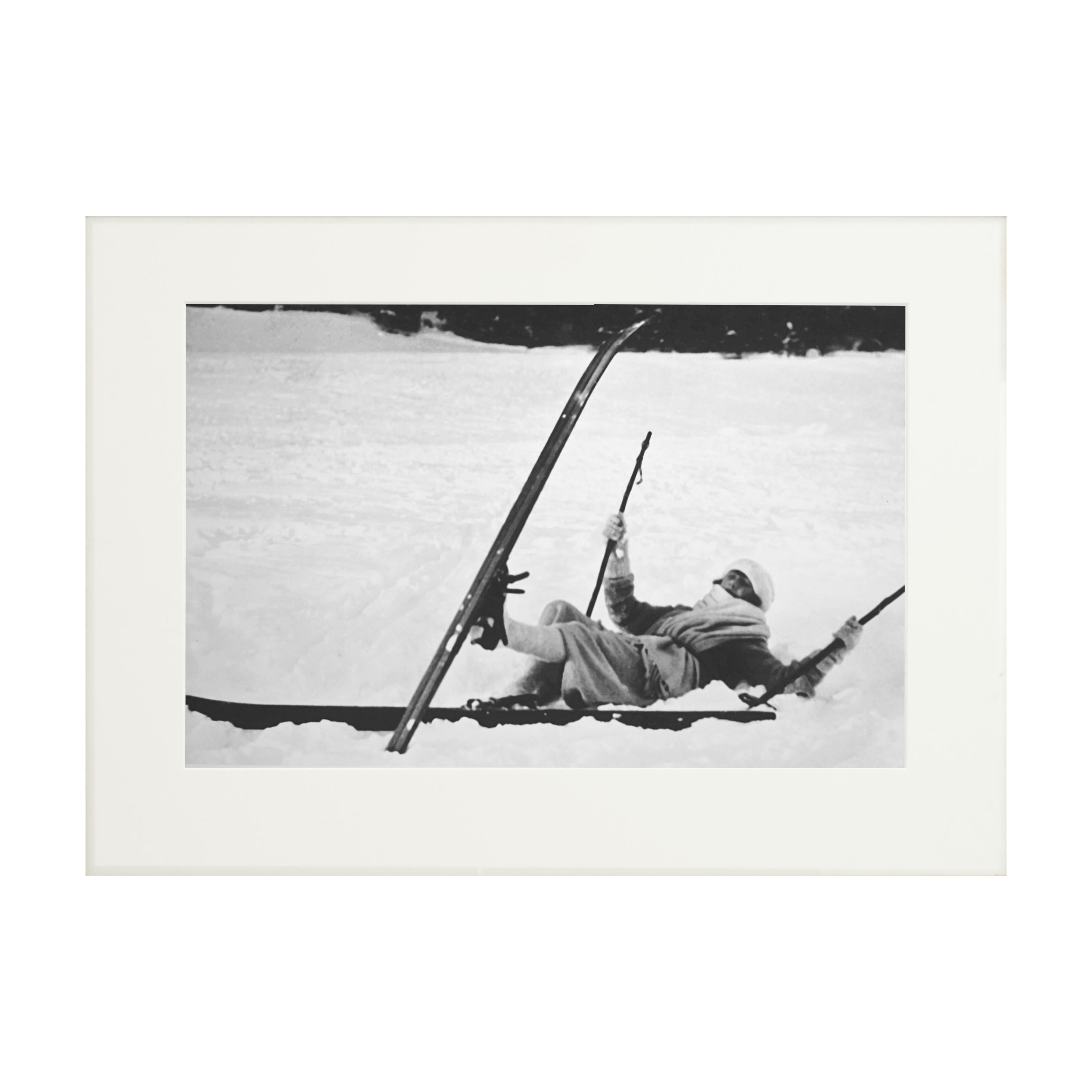 Sporting Art Photographie de ski alpin encadrée de style vintage, Opps en vente