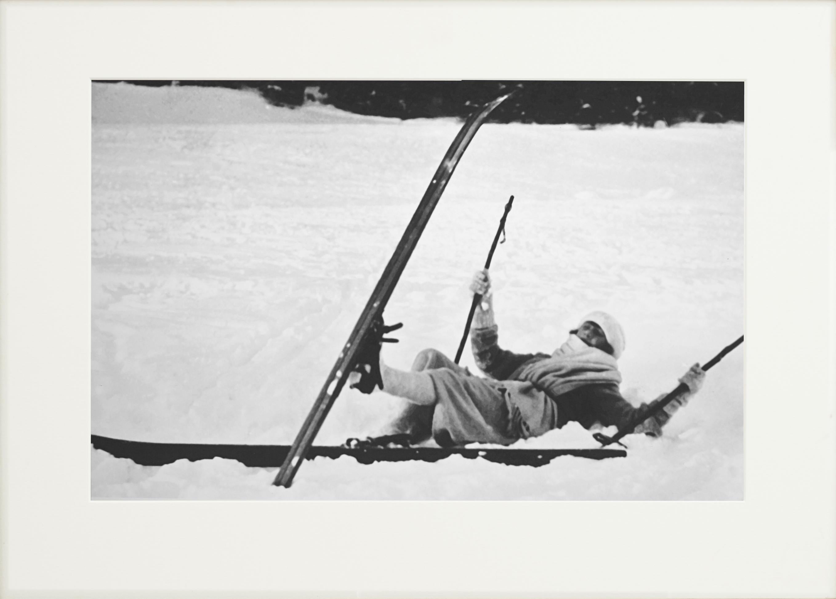 Fotografia in stile vintage, fotografia di sci alpino con cornice, Opps In condizioni buone in vendita a Oxfordshire, GB