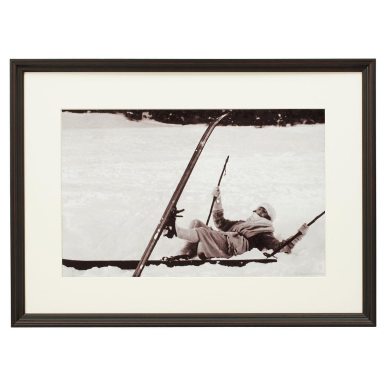 Vintage Style Photography, Framed Alpine Ski Photograph, Opps For Sale