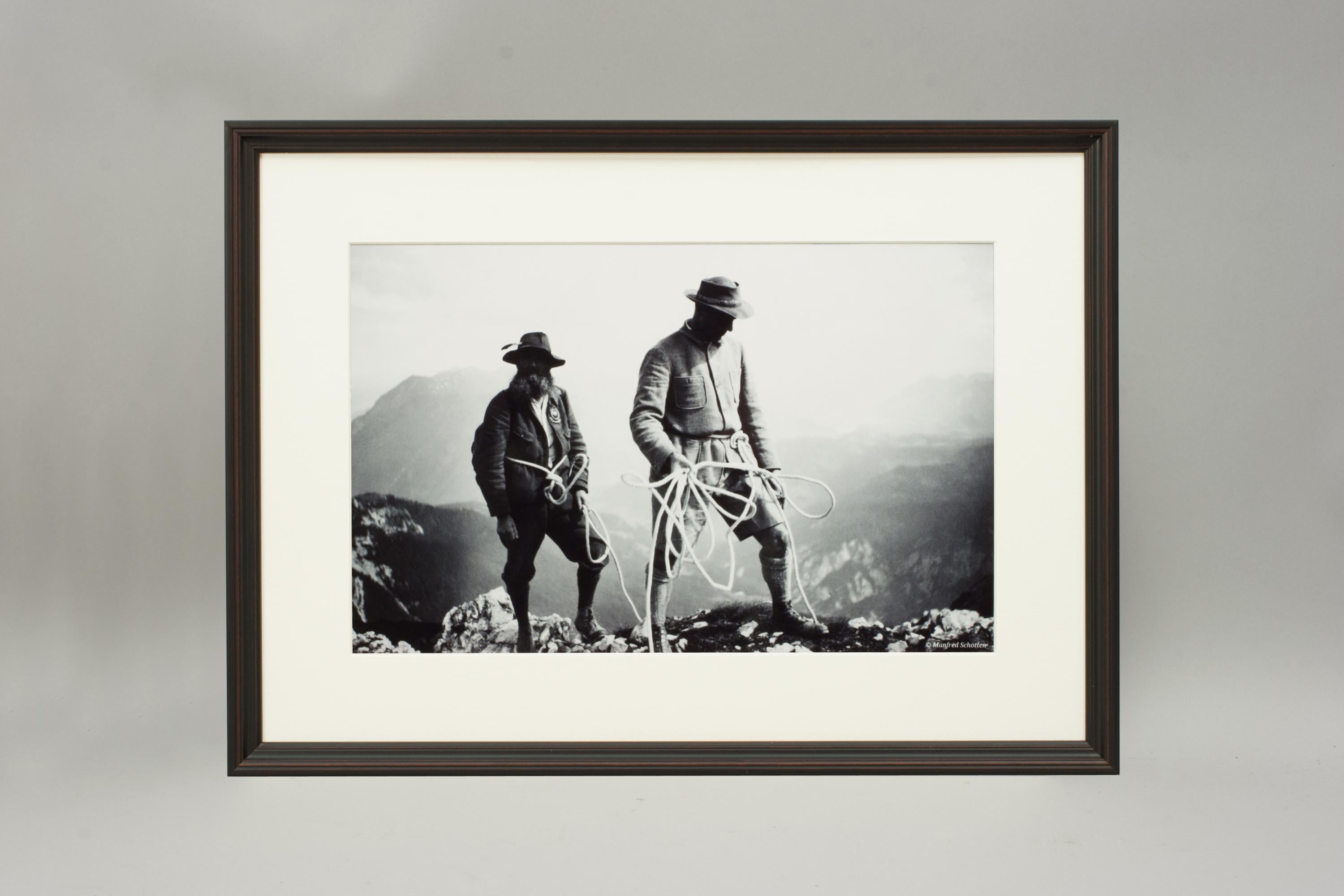 Sporting Art Vintage Style Photography, Framed Alpine Ski Photograph, Safety First For Sale