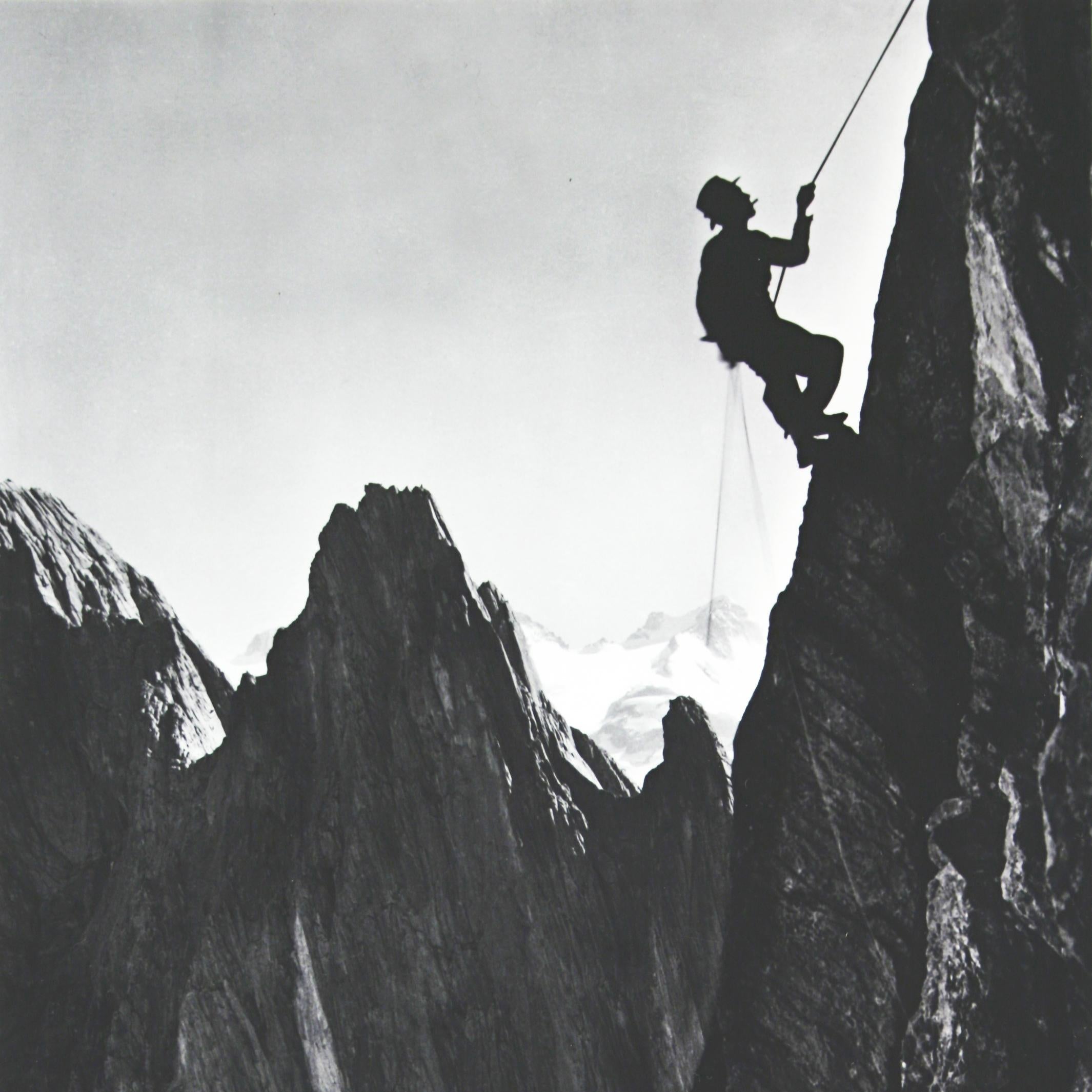 Mid-20th Century Vintage Style Photography, Framed Alpine Ski Photograph, The Climber For Sale