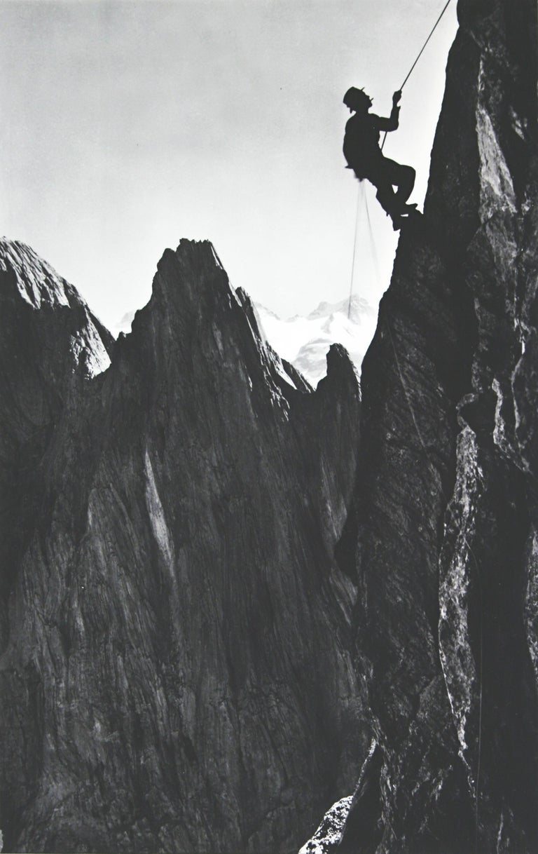 Vintage Style Photography, Framed Alpine Ski Photograph, The Climber For Sale 1