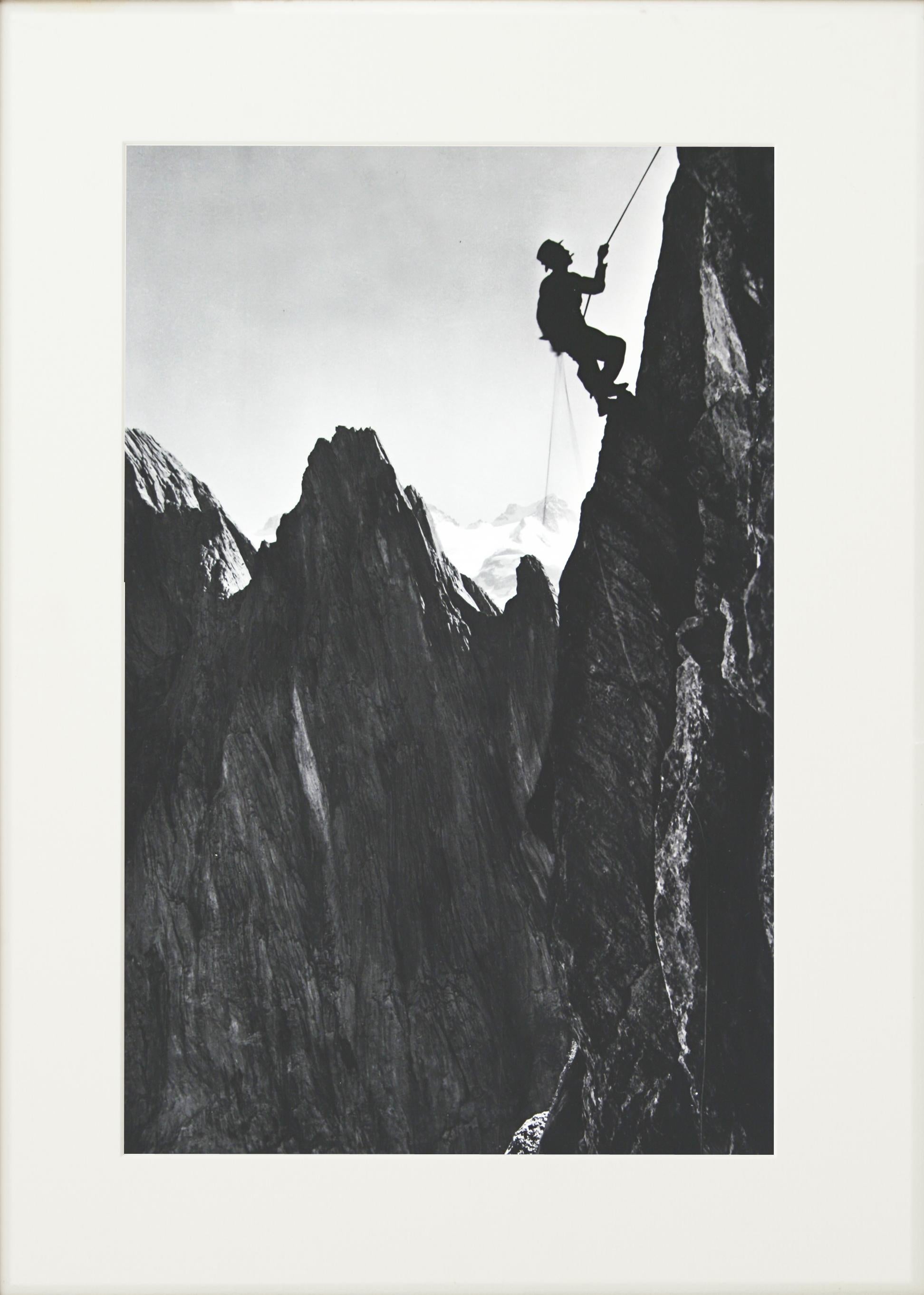 Vintage-Fotografie im Vintage-Stil, gerahmte Alpin-Ski-Fotografie, The Climber im Zustand „Gut“ im Angebot in Oxfordshire, GB
