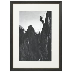 Vintage Style Photography, Framed Alpine Ski Photograph, The Climber