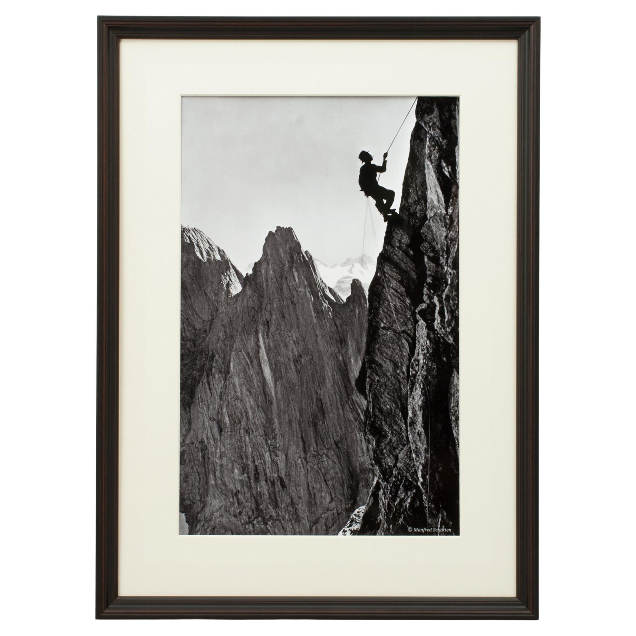 Vintage Style Photography, Framed Alpine Ski Photograph, The Climber