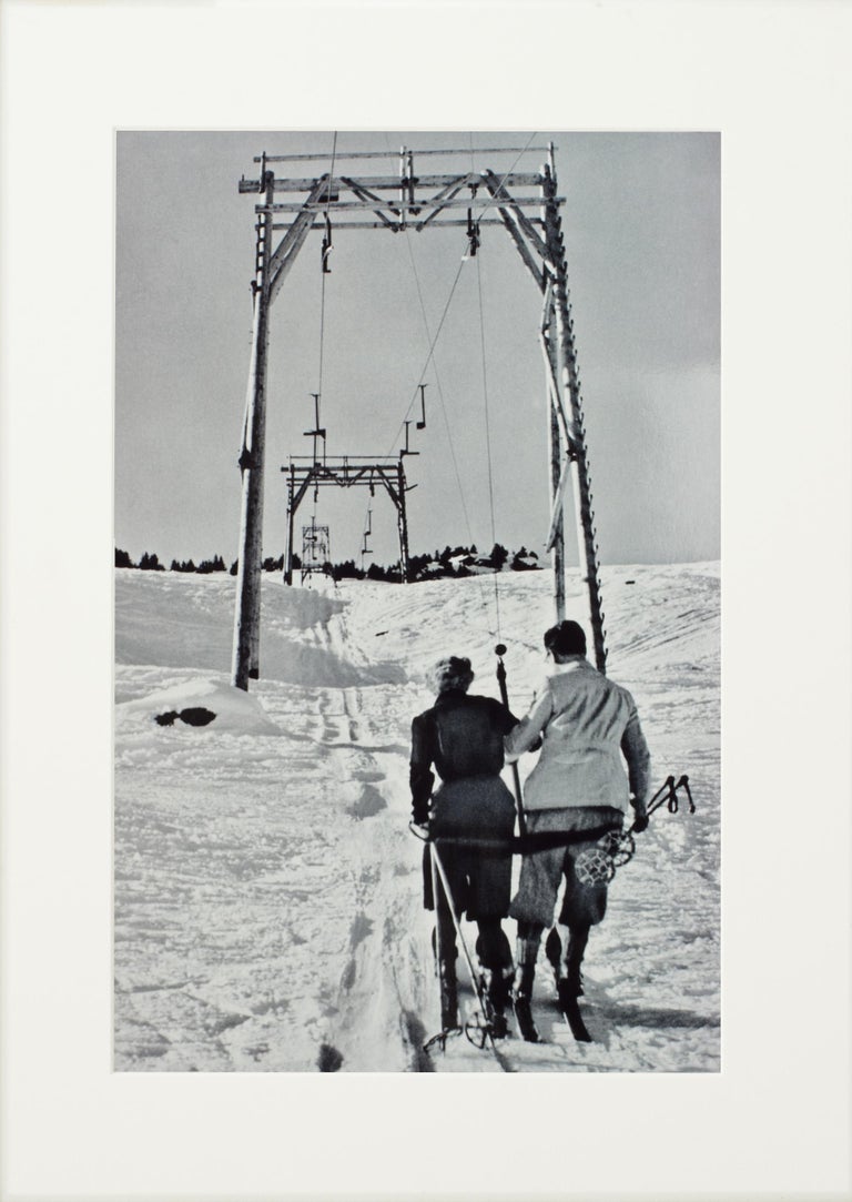 Vintage Style Photography, Framed Alpine Ski Photograph, The Lift For Sale 2