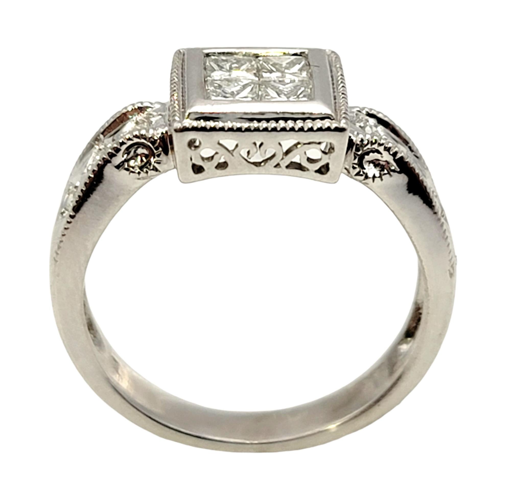 vintage square engagement rings