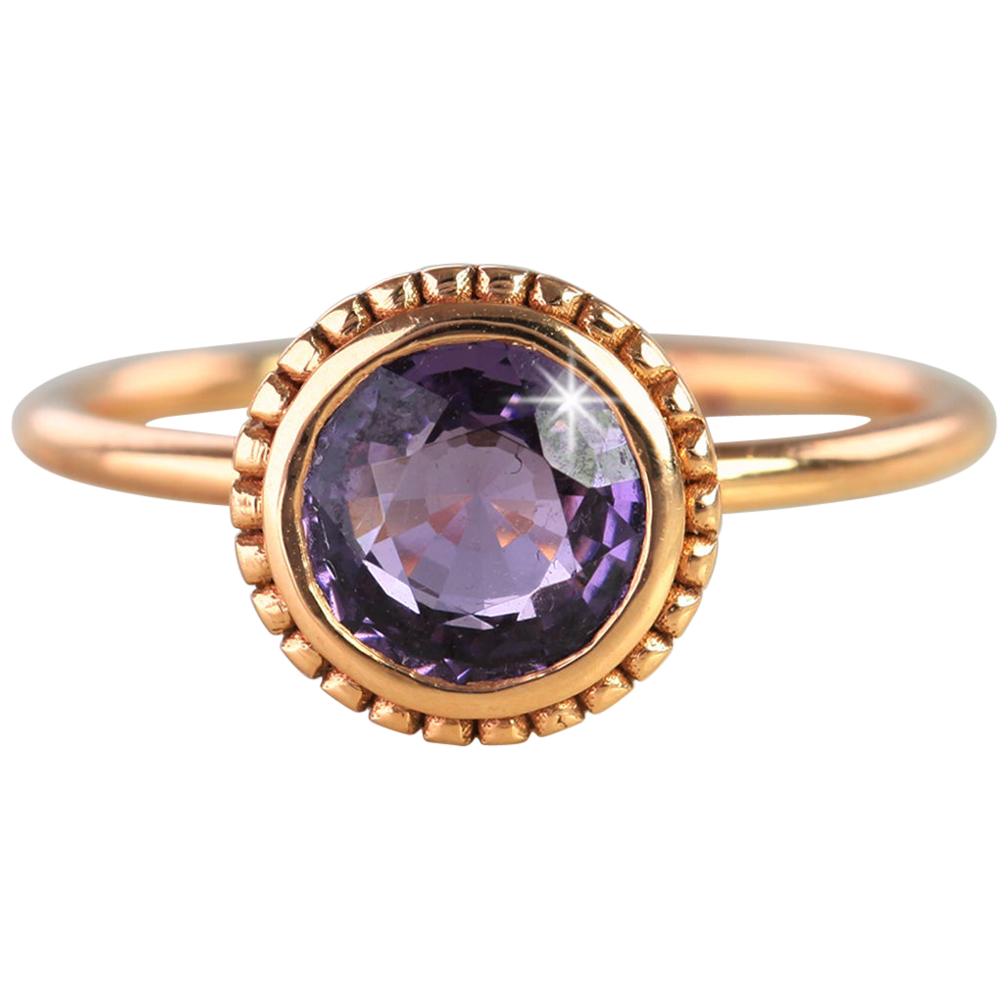 Vintage Style Purple Spinal Dainty Ring For Sale
