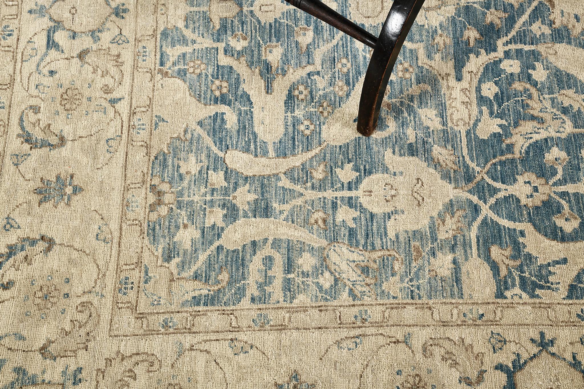 Hand-Knotted Vintage Style Rapture Collection Rug For Sale