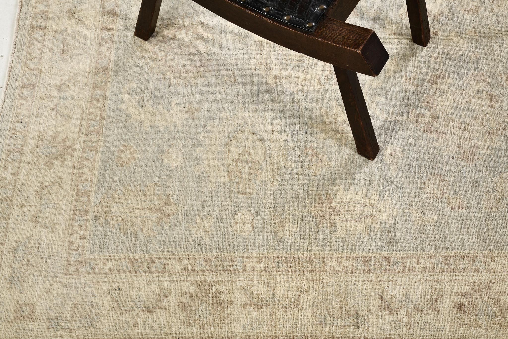 Hand-Knotted Vintage Style Rapture Collection Sultanabad Design Rug For Sale