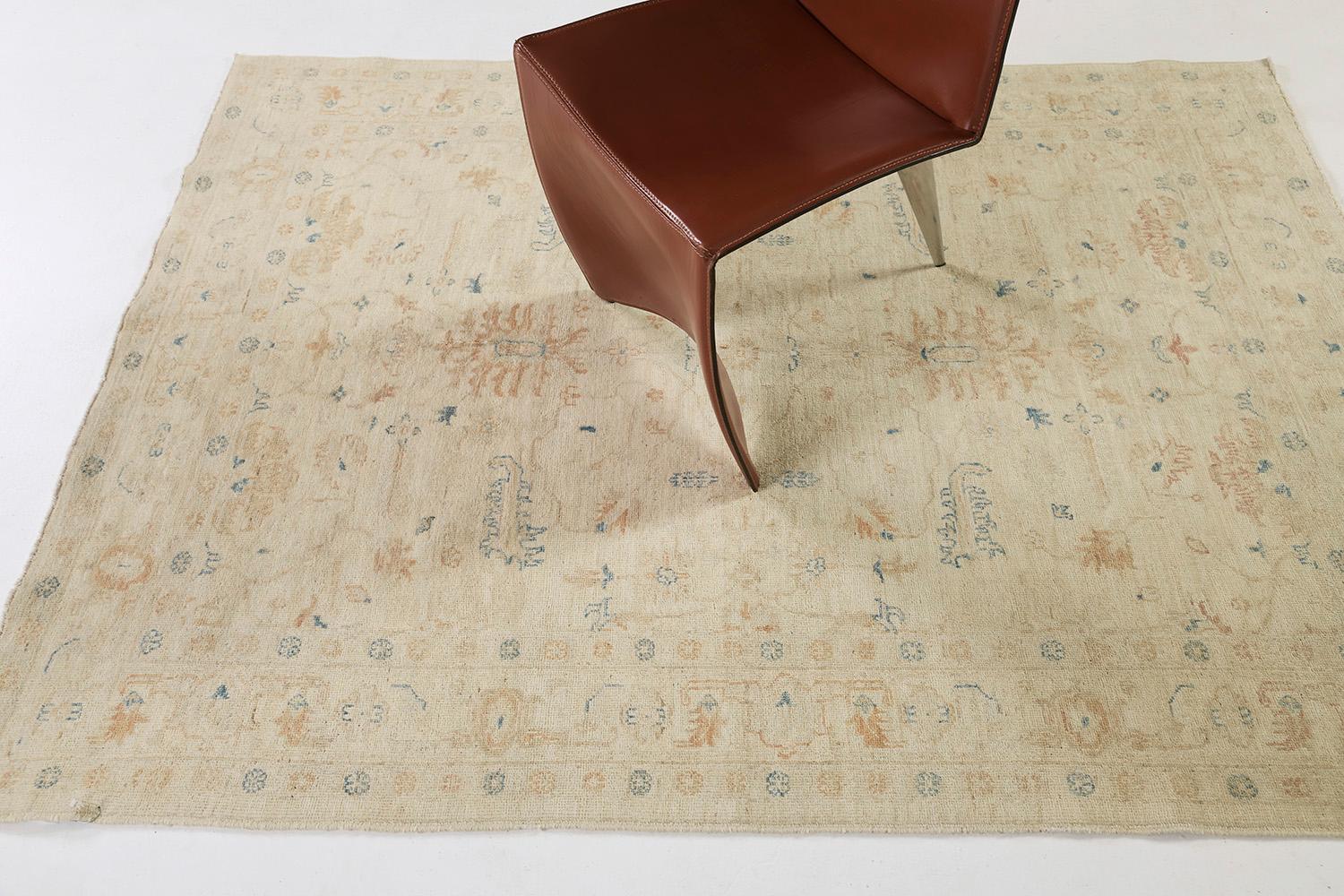 Contemporary Vintage Style Rapture Collection Sultanabad Design Rug For Sale