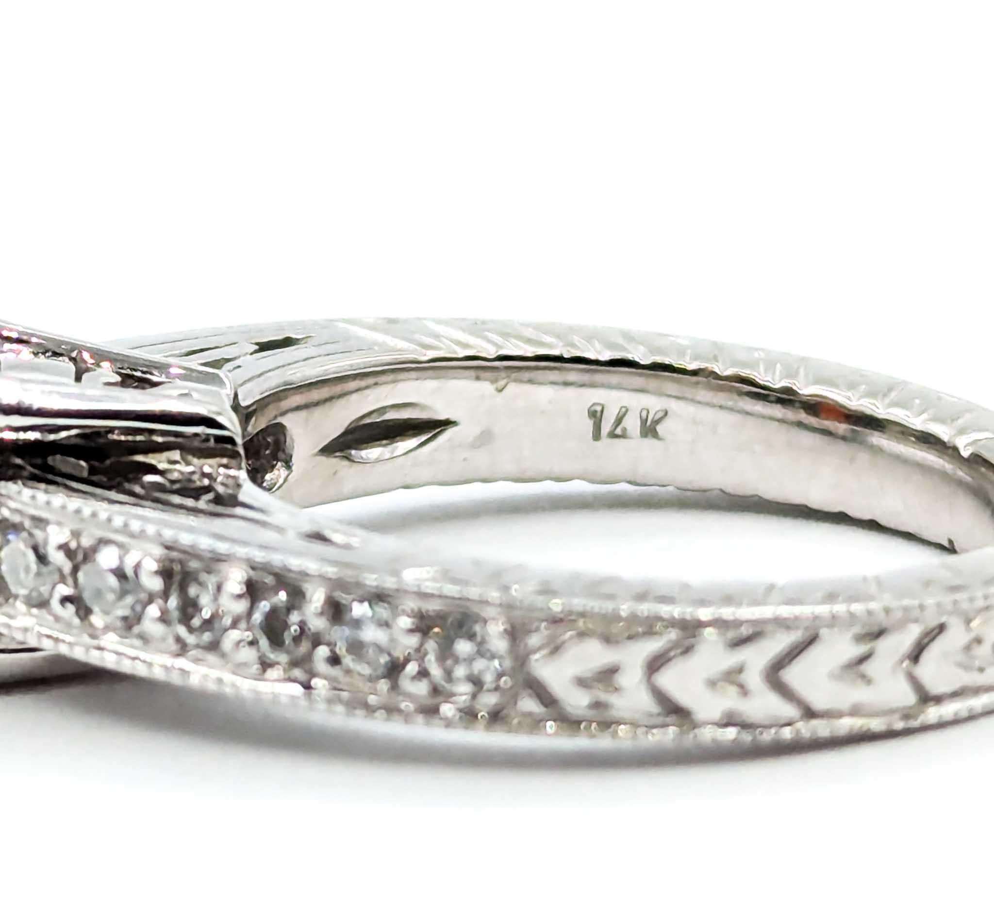 Bague de style vintage en or blanc 14k avec spinelle rouge et diamant en vente 5