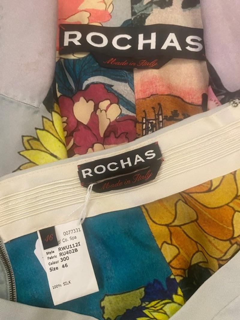 Rochas Seidenrock und -weste im Vintage-Stil. Entworfen von Marco Zanini – im Angebot 5