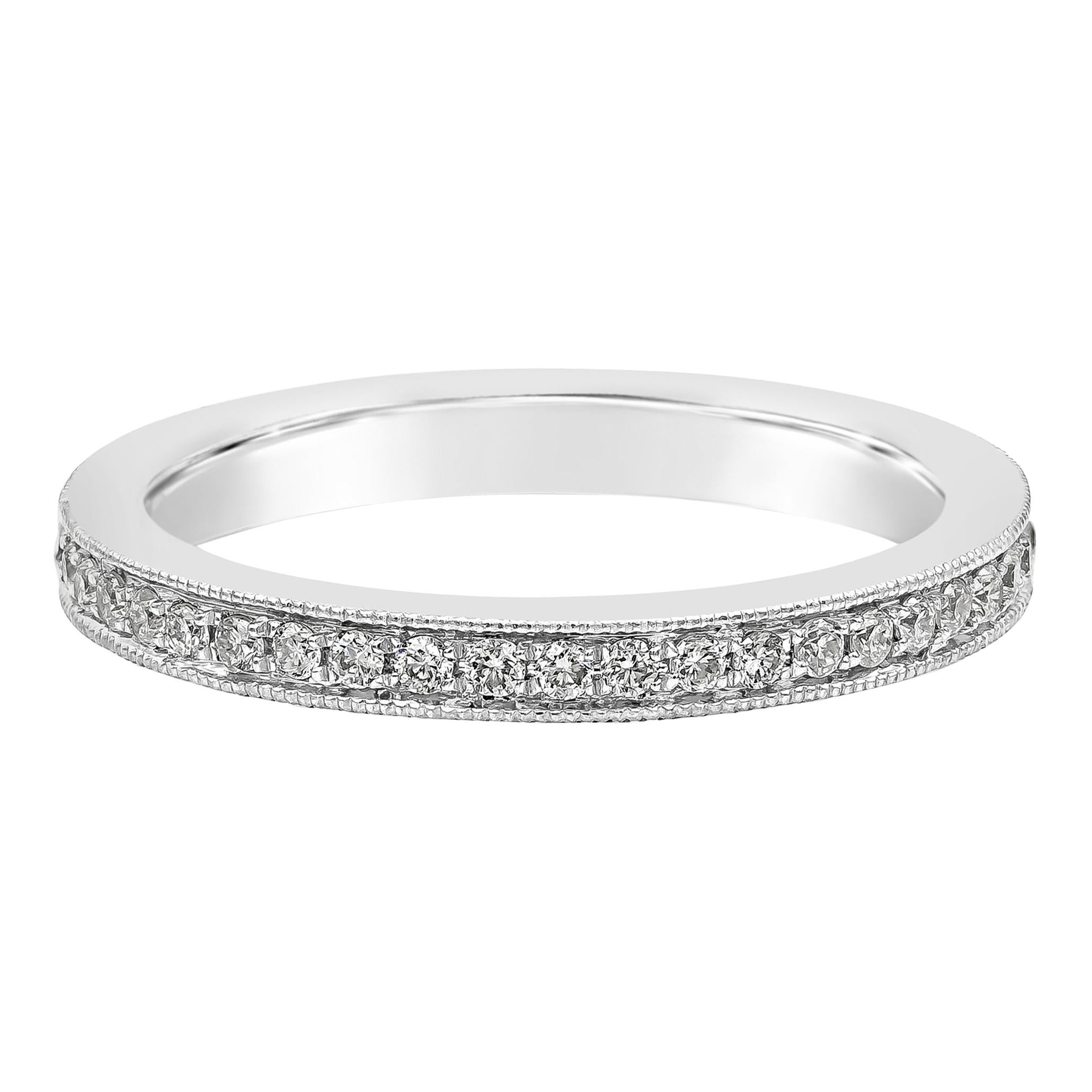 Roman Malakov 0.36 Carats Total Brilliant Round Diamond Eternity Wedding Band For Sale