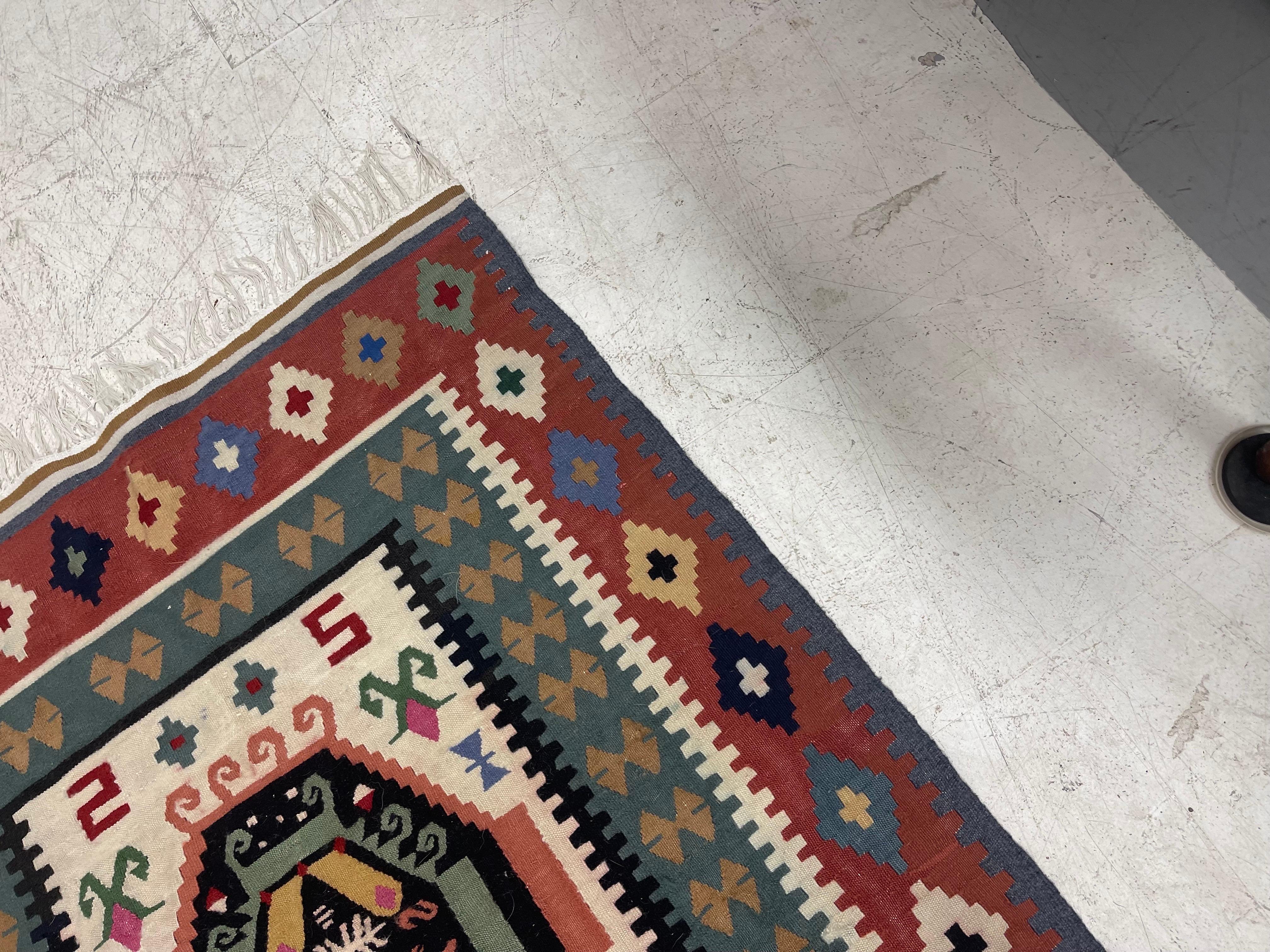 Teppich-Wandteppich im Vintage-Stil, Textil im Zustand „Gut“ im Angebot in Seattle, WA