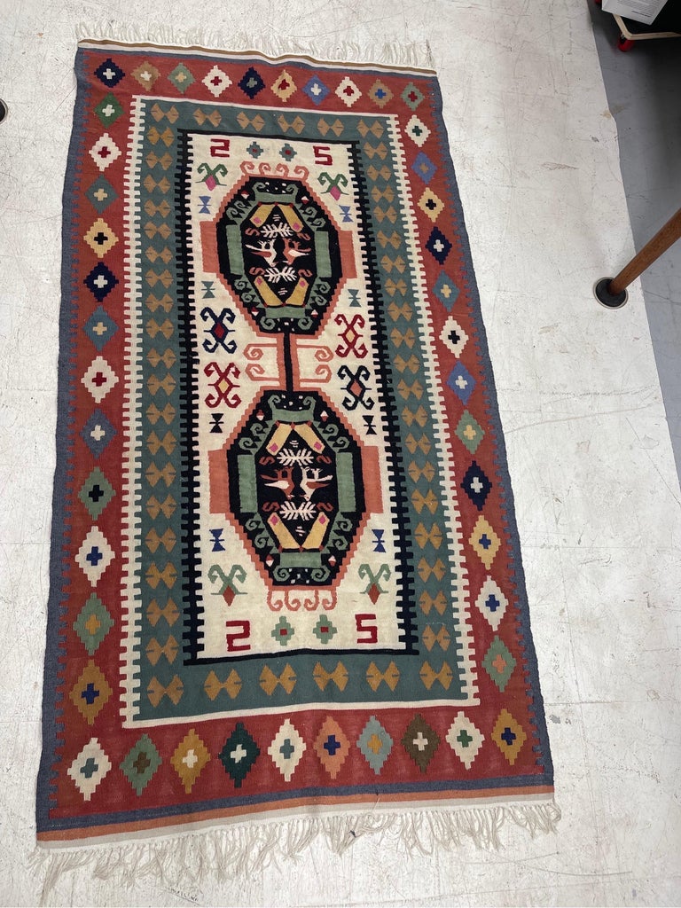 Fabric Vintage Style Rug Tapestry Textile For Sale