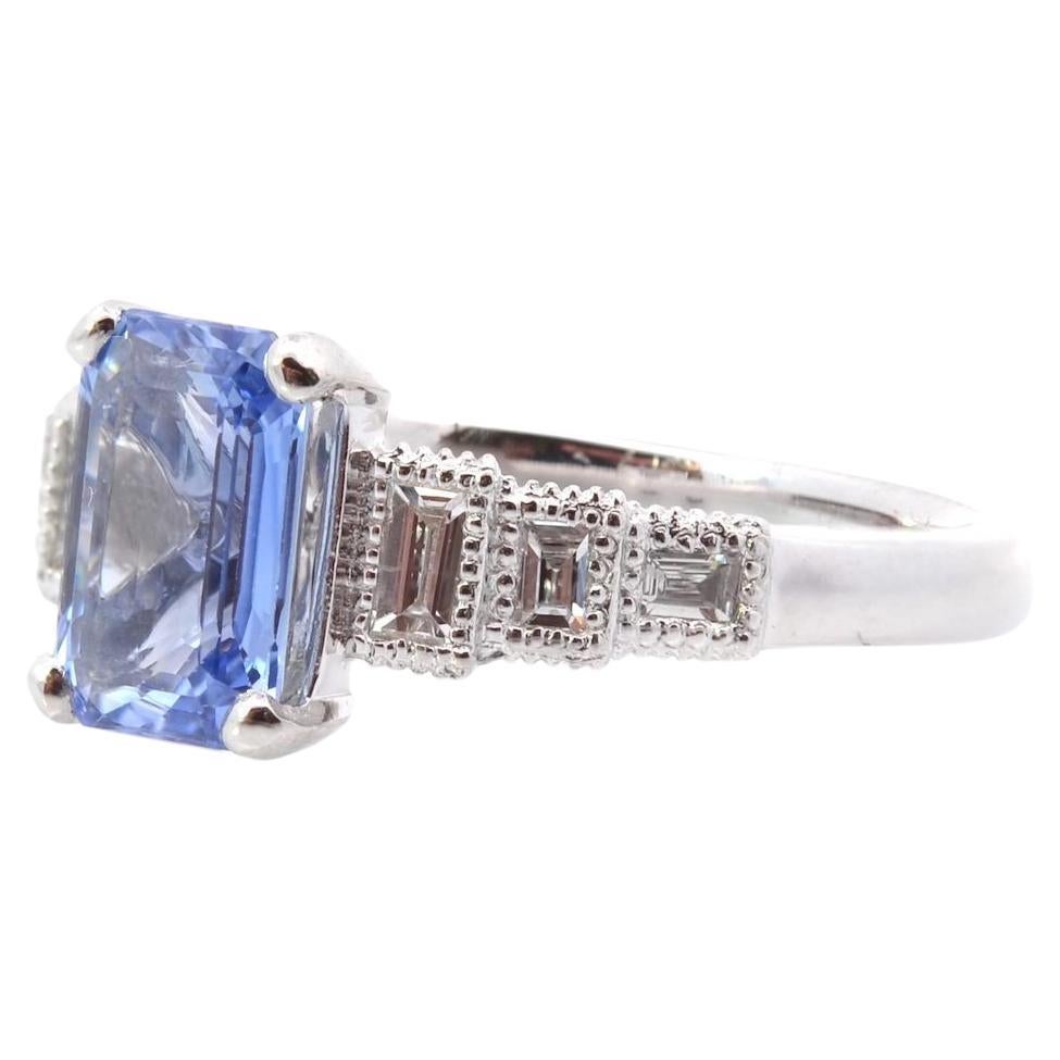 Vintage style sapphire and diamonds ring For Sale