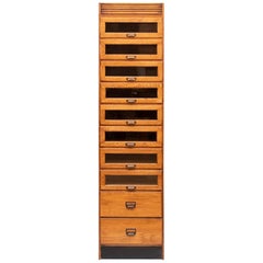 Vintage Style Single Oak Haberdashers Cabinet