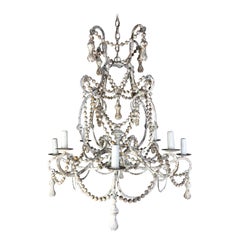 Vintage Style Six-Light Chandelier by Melissa Levinson in Iron & Wood