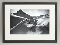 Vintage Style Ski Photography, Framed Alpine Ski Photograph, Virgin Powder