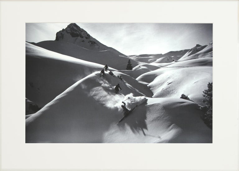 Vintage Style Ski Photography, Framed Alpine Ski Photograph, Virgin Powder For Sale 2