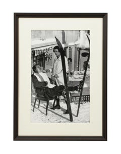 Vintage Style Ski Photography, Framed Alpine Ski Photograph, Haircut Sir