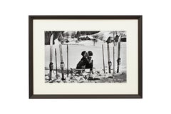 Vintage Style Ski Photography, Framed Alpine Ski Photograph, Liebe Im Schnee