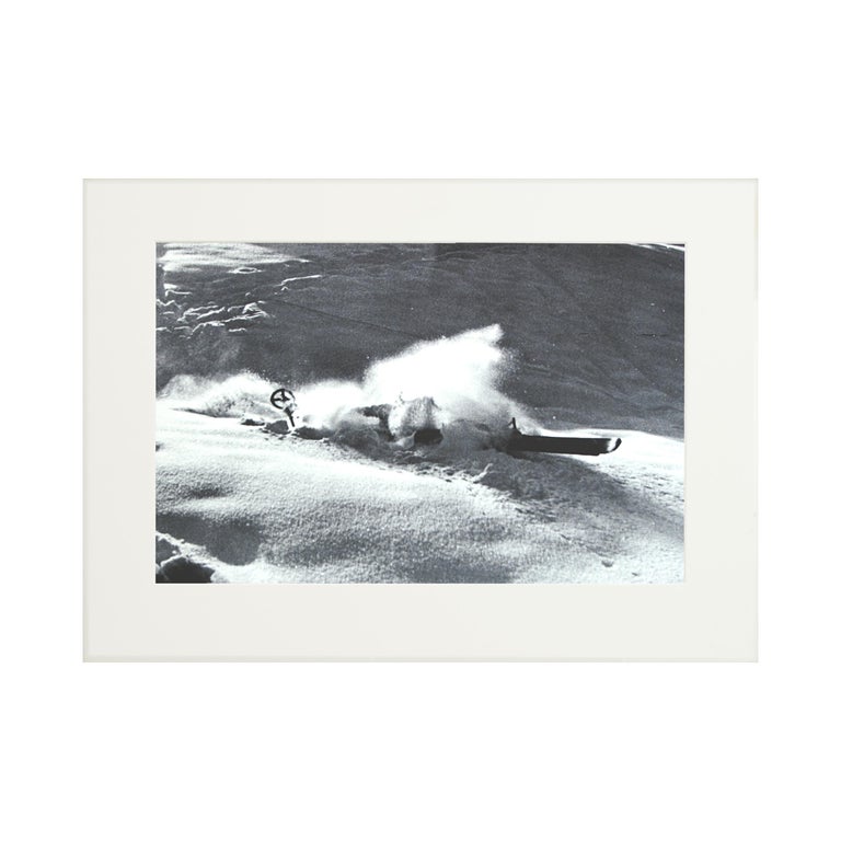 Paper Vintage Style Ski Photography, Framed Alpine Ski Photograph, Nose Dive For Sale