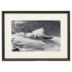 Antique Style Ski Photography, Framed Alpine Ski Photograph, Nose Dive