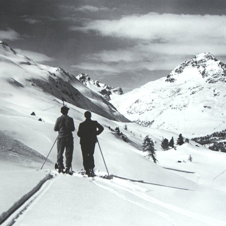 Vintage Style Ski Photography, Framed Alpine Ski Photograph, Panoramic View For Sale 3