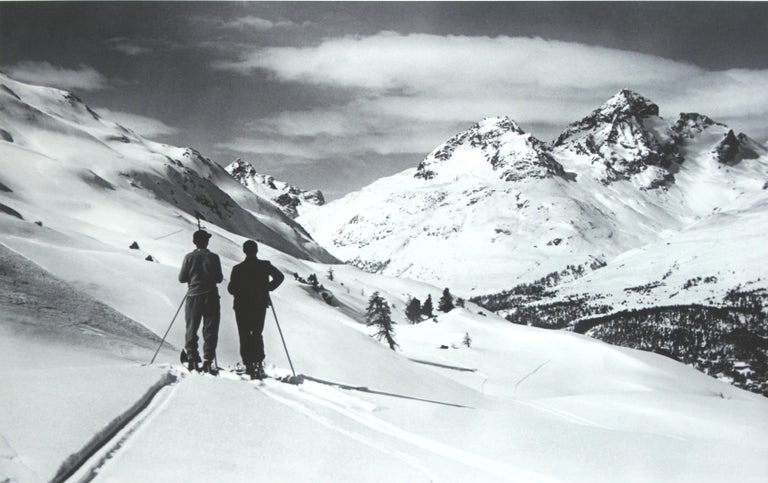 Vintage Style Ski Photography, Framed Alpine Ski Photograph, Panoramic View For Sale 1