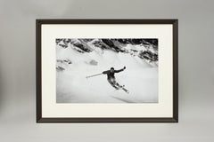 Vintage Style Ski Photography, Framed Alpine Ski Photograph, Quersprung