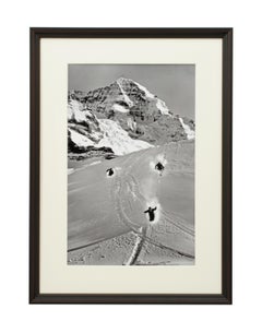 Vintage Style Ski Photography, Framed Alpine Ski Photograph, Scheidegg