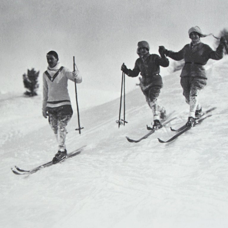 Vintage Style Ski Photography, Framed Alpine Ski Photograph, St. Moritz For Sale 1