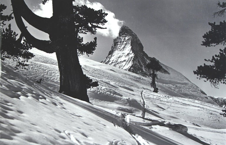 Vintage Style Ski Photography, Framed Alpine Ski Photograph, Zermatt, Riffelalp For Sale 1