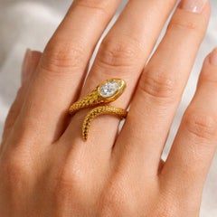 Vintage-Stil 14k Gold Schlange Ring