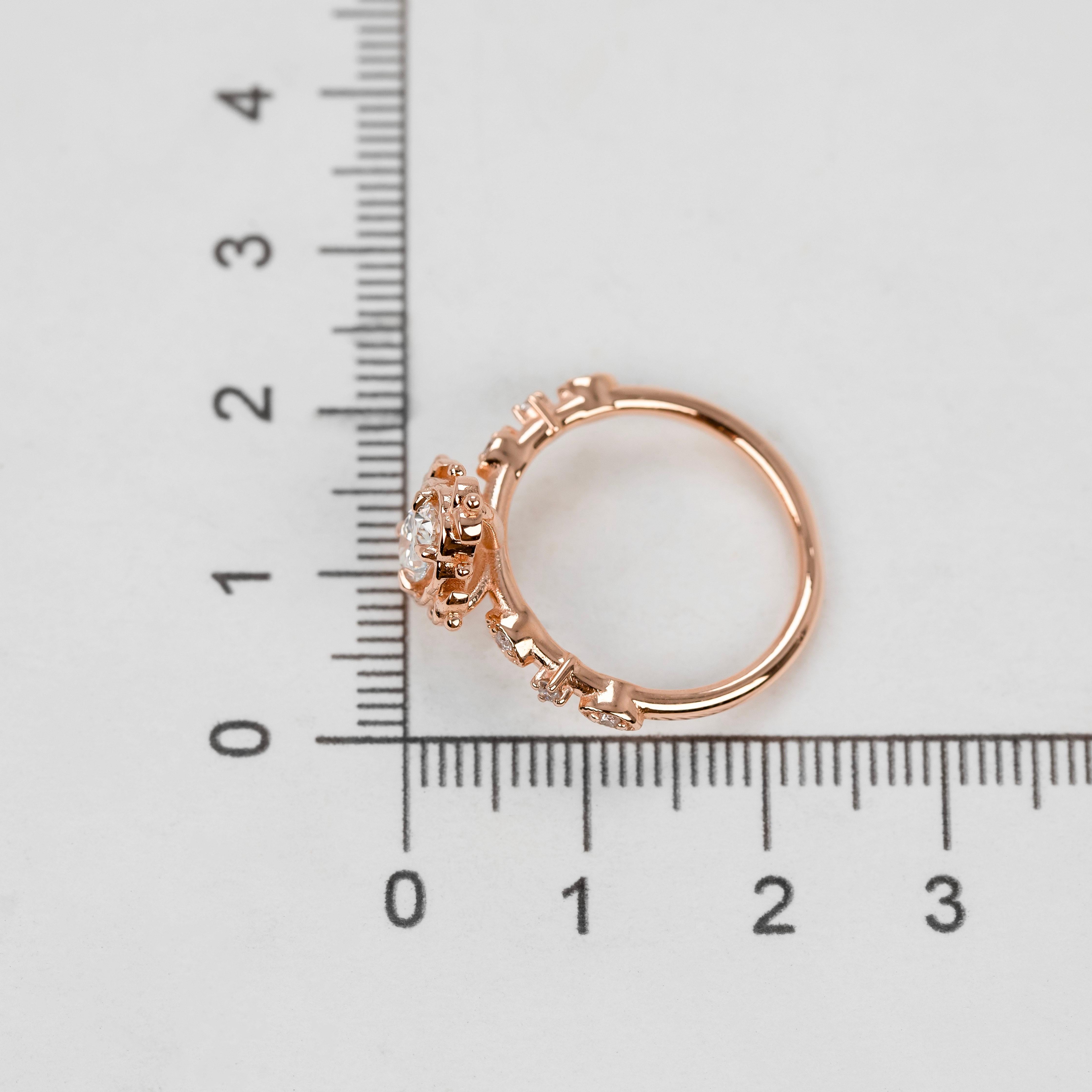 Anello solitario in stile vintage, anello nuziale con diamante vero, gioielli con diamanti naturali in vendita 5