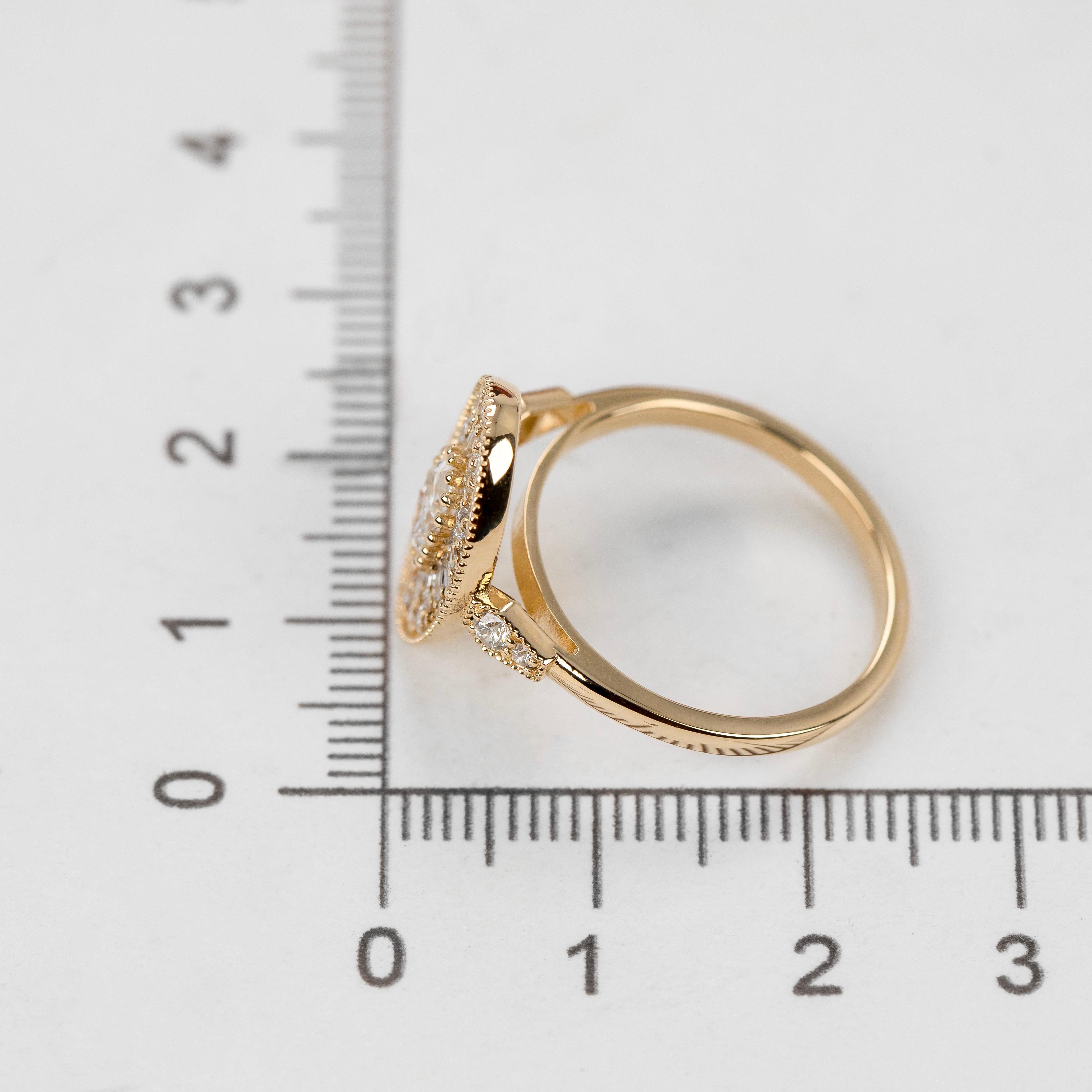 Anello solitario in stile vintage, anello nuziale con diamante vero, gioielli con diamanti naturali In condizioni Nuovo in vendita a ISTANBUL, TR