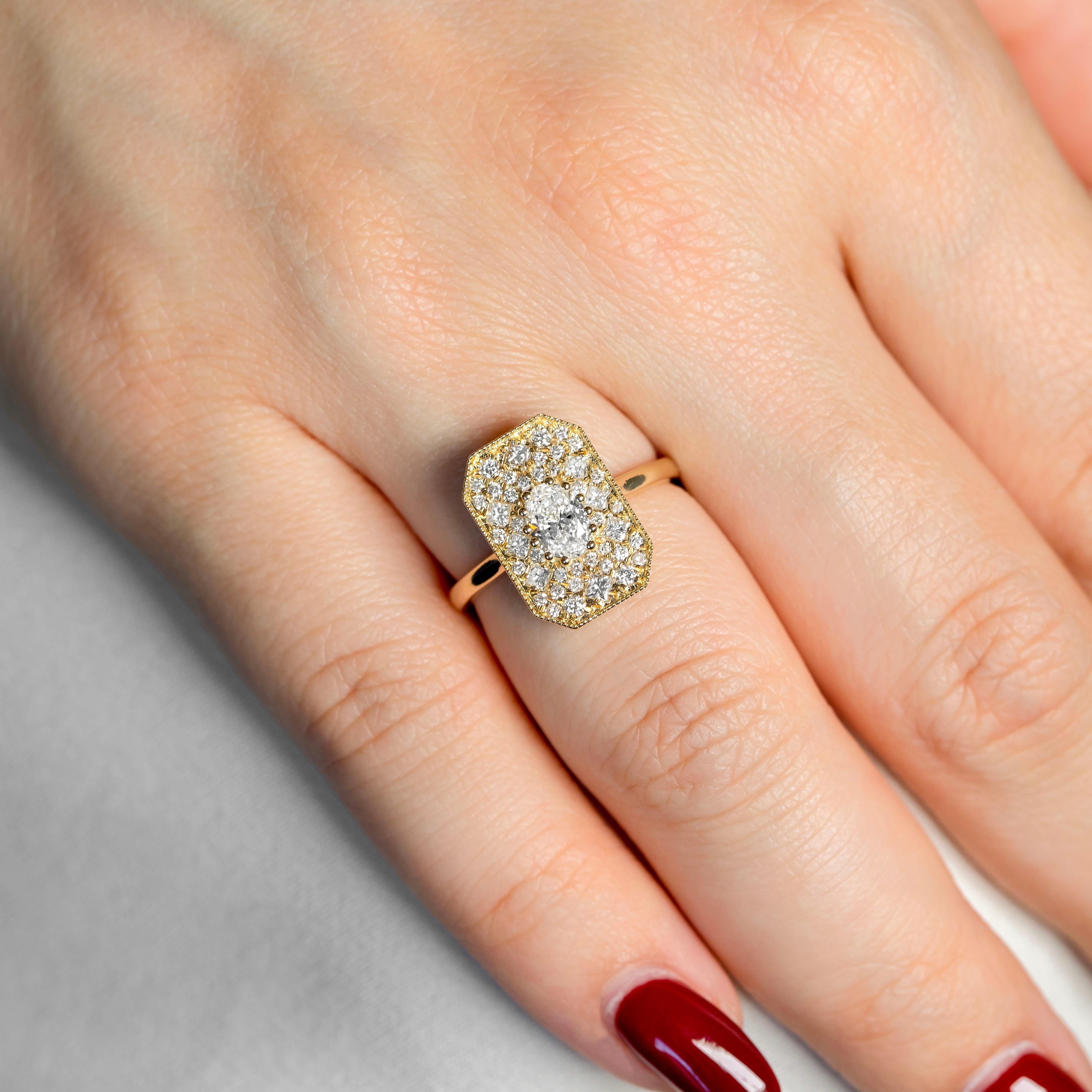 Anello solitario in stile vintage, anello nuziale con diamante vero, gioielli con diamanti naturali In condizioni Nuovo in vendita a ISTANBUL, TR