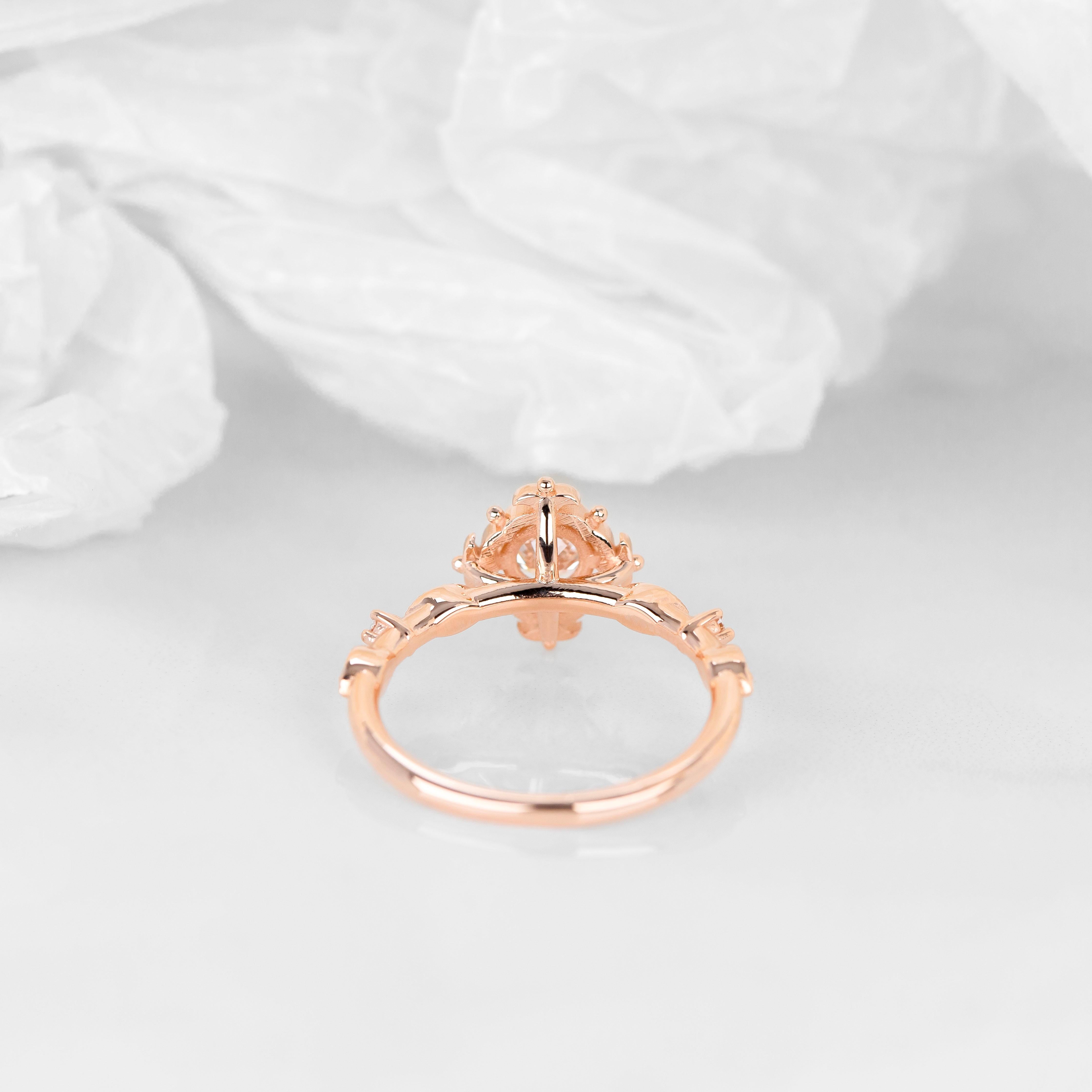 Anello solitario in stile vintage, anello nuziale con diamante vero, gioielli con diamanti naturali in vendita 2