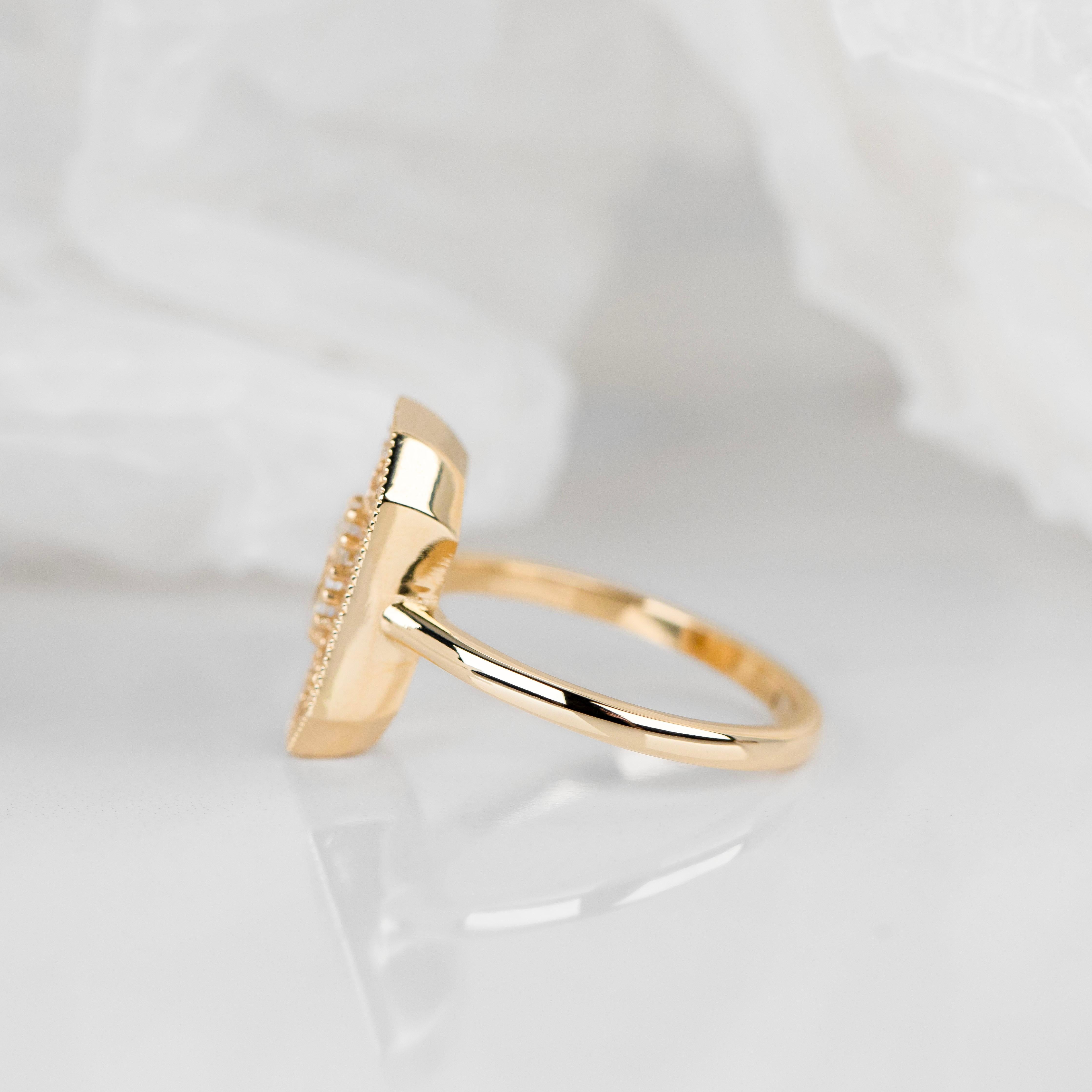 Anello solitario in stile vintage, anello nuziale con diamante vero, gioielli con diamanti naturali in vendita 2