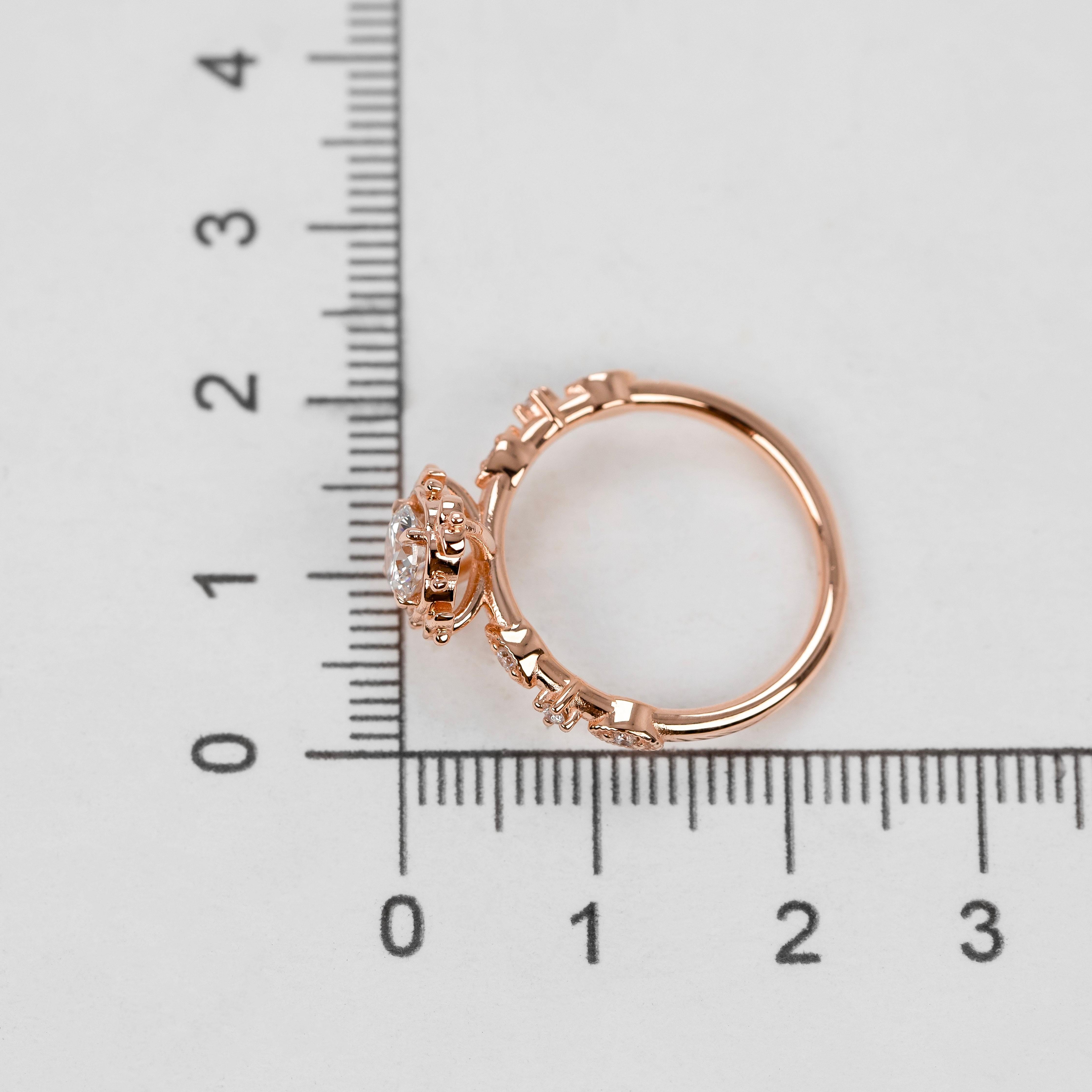 Anello solitario in stile vintage, anello nuziale con diamante vero, gioielli con diamanti naturali in vendita 3