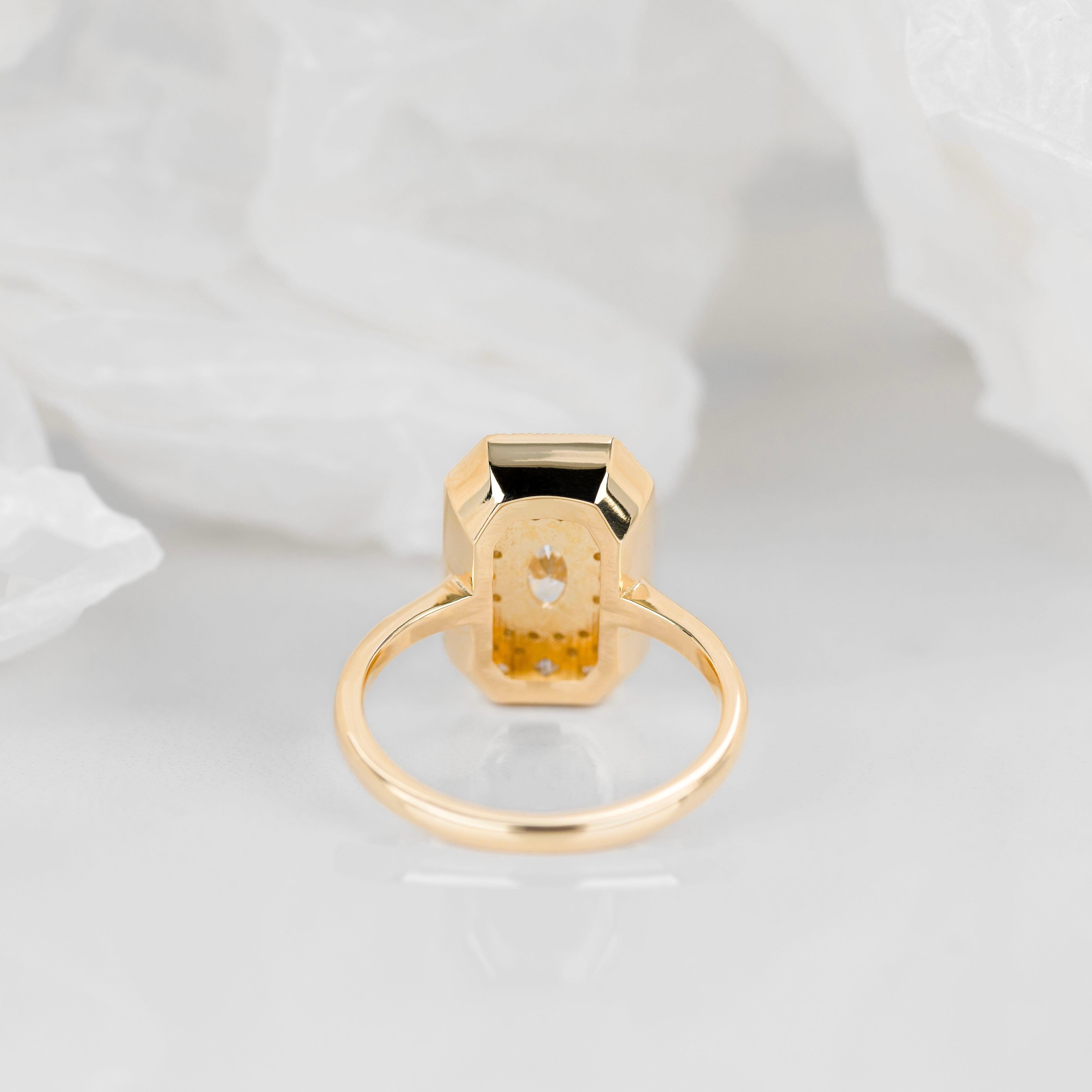 Anello solitario in stile vintage, anello nuziale con diamante vero, gioielli con diamanti naturali in vendita 3