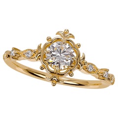 Solitärring im Vintage-Stil, Verlobungsring mit echtem Diamanten, Natürlicher Diamantschmuck