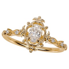 Anello solitario in stile vintage, anello nuziale con diamante vero, gioielli con diamanti naturali