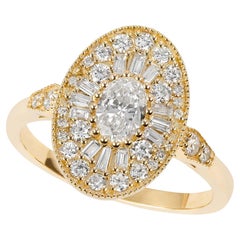 Anillo Solitario Estilo Vintage, Anillo de Boda de Diamantes Reales, Joyas de Diamantes Naturales