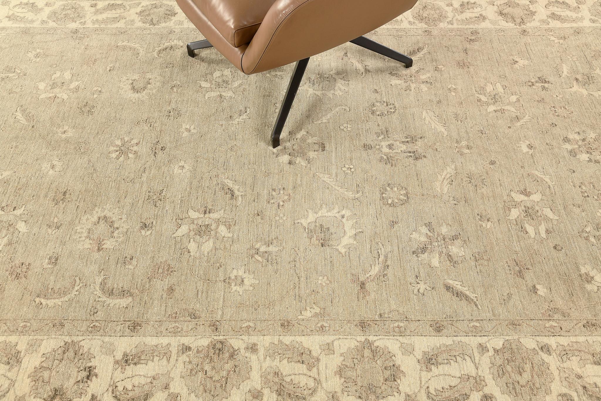 Laine Tapis vintage de style Sultanabad en vente