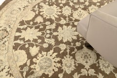 Vintage Style Sultanabad Revival Round Rug